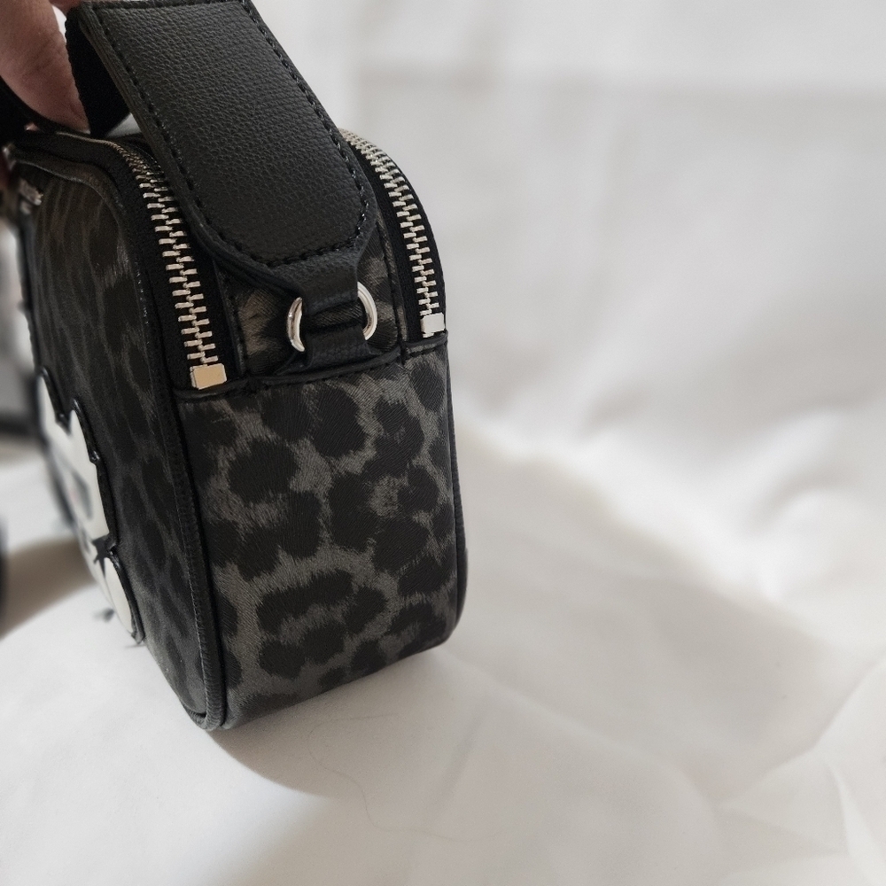 NWT Karl Lagerfeld Paris Maybelle Crossbody Camera Style Bag Leopa - Picture 5 of 9